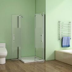 H K Čtvercový sprchový kout MELODY LINE R909, 90x90 cm jednokřídlými dveřmi včetně sprchové vaničky z litého mramoru