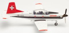 Herpa Pilatus PC-7 Turbo Trainer, Schweizerische Luftverkehrsschule, Švýcarsko, 1/72