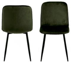 Design Scandinavia Jídelní židle Delmy (SET 4ks), samet, olivová