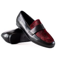 Amiatex Trendy dámské polobotky černé na plochém podpatku + Ponožky Gatta Calzino Strech, černé, 38
