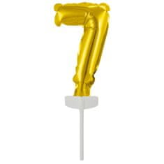 Amscan Fóliový balónek zlatý mini - zápich do dortu číslo 7 