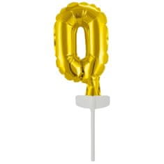 Amscan Fóliový balónek zlatý mini - zápich do dortu číslo 0 