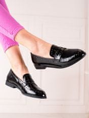 Amiatex Trendy dámské černé polobotky na plochém podpatku, černé, 36