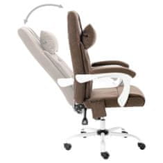 Vidaxl Masážní kancelářská židle hnědá textil