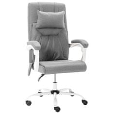 Greatstore Masážní kancelářská židle šedá textil