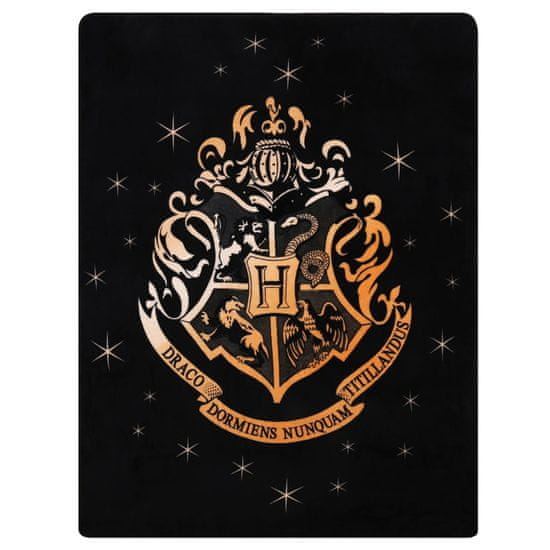 Harry Černá fleecová deka/přikrývka 120x150 cm HOGWART Harry Potter, Oeko-Tex