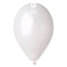 Gemar latexové balónky - metalické - bílé - 100 ks - 26 cm