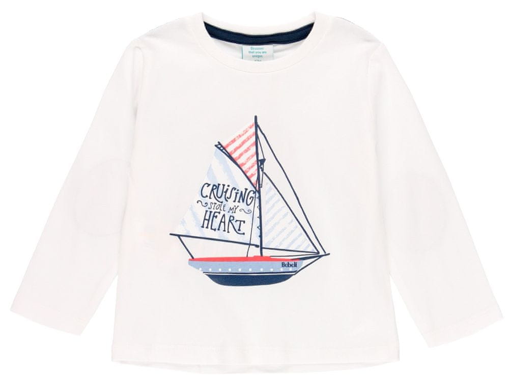 Boboli chlapecké tričko s plachetnicí Coral Sea 304029 bílá 110
