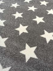 Weltom kusový koberec Silver Hvězdy 9423/15 80x150cm šedý