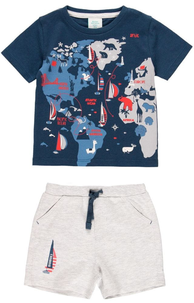 Boboli chlapecký set trička a kraťasů Coral Sea 304142 tmavě modrá 74