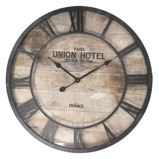 Clayre & Eef Nástěnné hodiny Union Hotel 68 cm