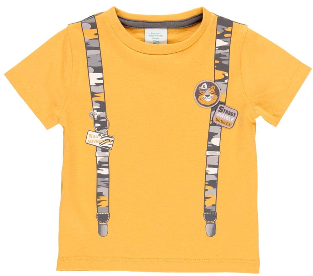 Boboli chlapecké tričko s kšandama Street Jungle 314086 žlutá 74