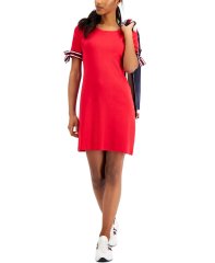 dámské šaty Cotton Tie-Sleeve červené XS