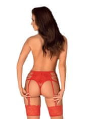 Obsessive Vášnivý podvazkový pás Rediosa garter belt - Obsessive červená L/XL