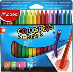 Maped  Trojhranné plastové pastely Color'Peps PlastiClean 18ks