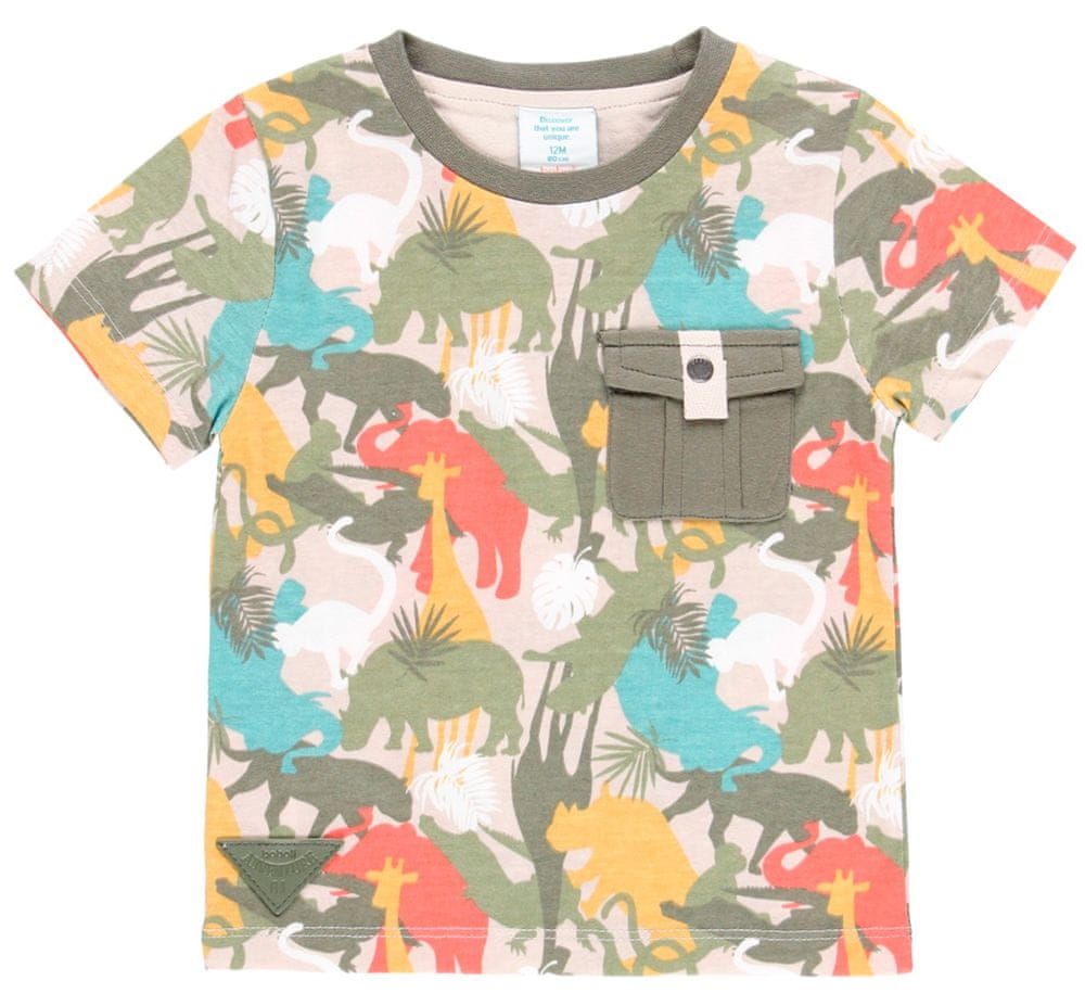 Boboli chlapecké tričko safari s kapsou Born To Be Wild 334077 vícebarevná 68