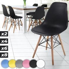 shumee MIADOMODO Sada jídelních židlí, 6 kusy, černé
