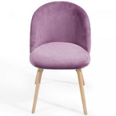 shumee MIADOMODO Sada jídelních židlí sametové, fialové, 6 ks