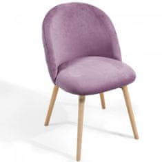 shumee MIADOMODO Sada jídelních židlí sametové, fialové, 6 ks
