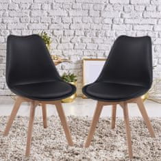 shumee MIADOMODO Sada jídelních židlí, černá, 6 kusů