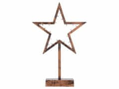shumee Vánoční dekorace -bronzová hvězda na stojánku, 38 cm, 20 LED