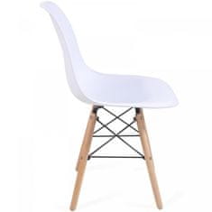 shumee MIADOMODO Sada 8 jídelních židlí s plastovým sedákem, bílé