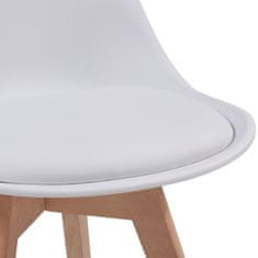 Greatstore MIADOMODO Sada jídelních židlí, bílá, 8 kusů