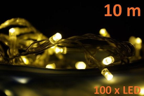 Greatstore Garth vánoční LED řetěz - 10 m, 100 diod, teple bílý