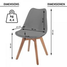 shumee MIADOMODO Sada jídelních židlí, 4 kusy, šedé