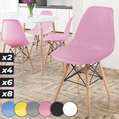 shumee MIADOMODO Sada jídelních židlí, 4 kusy, růžové