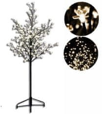 Greatstore Dekorativní LED strom s květy - 1,5 m, teple bílá