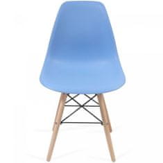 shumee MIADOMODO Sada 8 jídelních židlí s plastovým sedákem, modrá