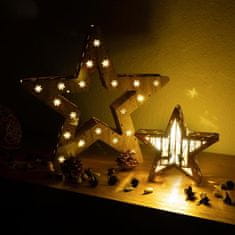 shumee Sada 2 dřevěných vánočních hvězd - 15 LED