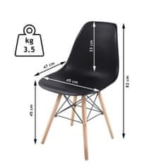 shumee MIADOMODO Sada 8 jídelních židlí s plastovým sedákem, černé
