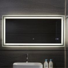 Greatstore Aquamarin Koupelnové zrcadlo s LED osvětlením, 120 x 60 cm