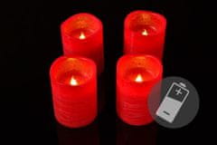 Greatstore Dekorativní sada - 4 adventní LED svíčky, červené