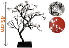 Greatstore Dekorativní LED strom s květy - 45 cm, studená bílá