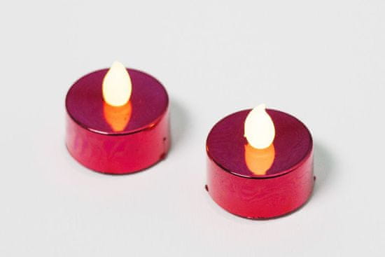 Greatstore Dekorativní sada - 2 čajové svíčky, červené