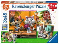 Ravensburger Puzzle Vítejte u 44 Cats 3x49 dílků