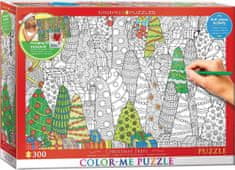 EuroGraphics Color me puzzle Vánoční stromky 300 dílků + sada na zavěšení