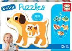 Educa Baby puzzle Domácí mazlíčci s mláďaty 5v1 (2-4 dílky)