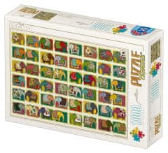 D-Toys Puzzle Vzorník: Sloni 1000 dílků