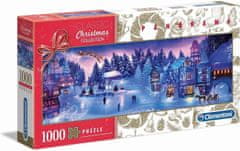 Clementoni Panoramatické puzzle Vánoční kolekce: Santův sen 1000 dílků
