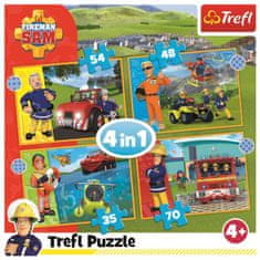 Trefl Puzzle Statečný požárník Sam 4v1 (35,48,54,70 dílků)