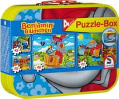 Schmidt Puzzle Benjamin Kvítko 4v1 v plechovém kufříku (26,26,48,48 dílků)