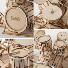 Robotime Rolife 3D dřevěné puzzle Souprava bicích nástrojů 246 dílků