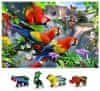 Dřevěné puzzle Ostrov papoušků 2v1, 75 dílků EKO