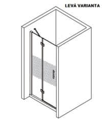 H K Jednokřídlé sprchové dveře MELODY LINE s pevnou stěnou 88-91 x 195 cm, levé