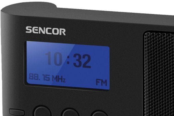  klasický radiopřijímač sencor srd 7100 fajn zvuk mono reproduktor microUSB napájení baterie sleep čas ovládání na těle přístroje aux in bluetooth fm dab tuner 