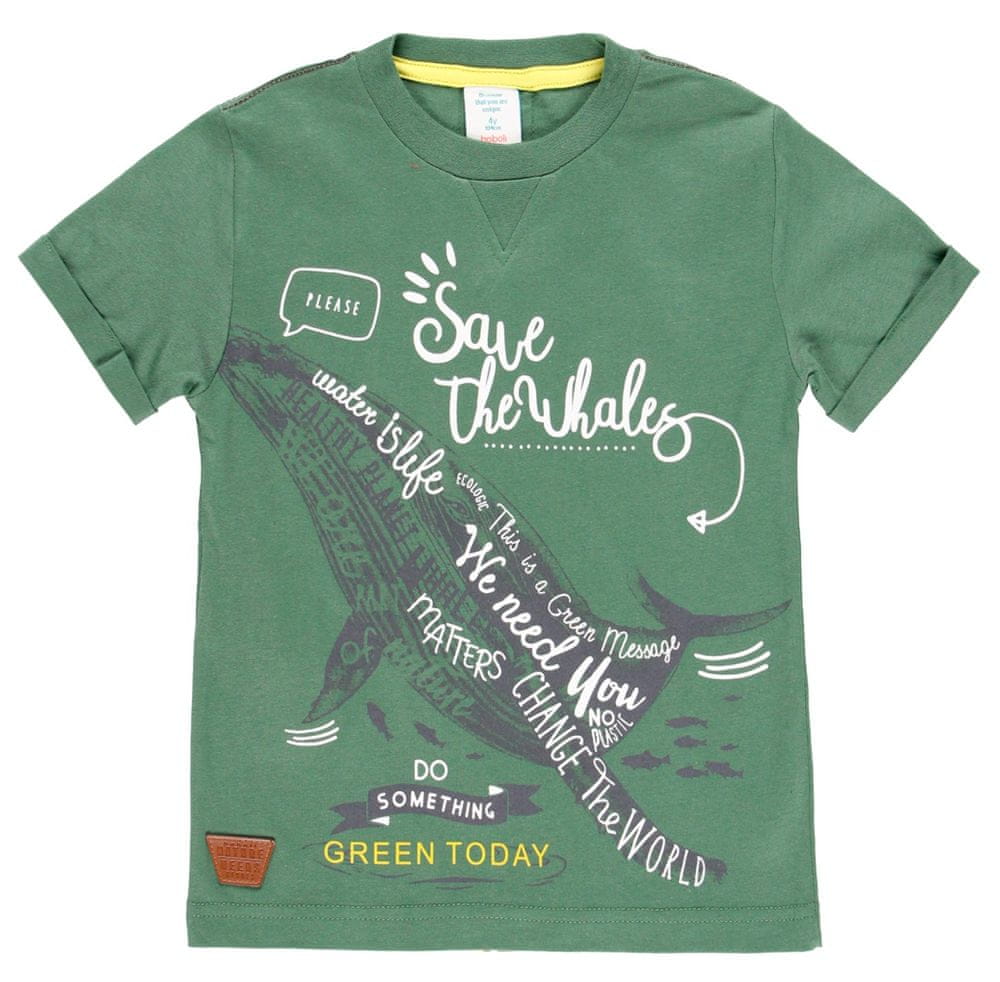 Boboli chlapecké tričko s velrybou Green Activist 514077 zelená 110